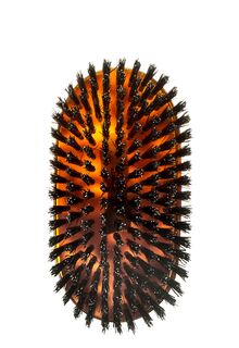 Щетка для волос компактная с натуральной щетиной жесткая большая Spazzola Setolata Oval Large