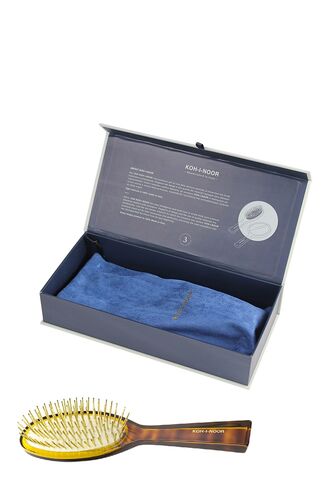 Щетка массажная для волос с металлическими зубчиками премиум Spazzola Pneumatica Luxury - Classic (KOH-I-NOOR)