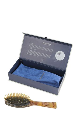Щетка массажная для волос с металлическими зубчиками премиум Spazzola Pneumatica Luxury - Honey (KOH-I-NOOR)
