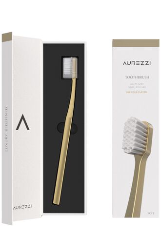 Мягкая зубная щетка с белой щетиной (Aurezzi)